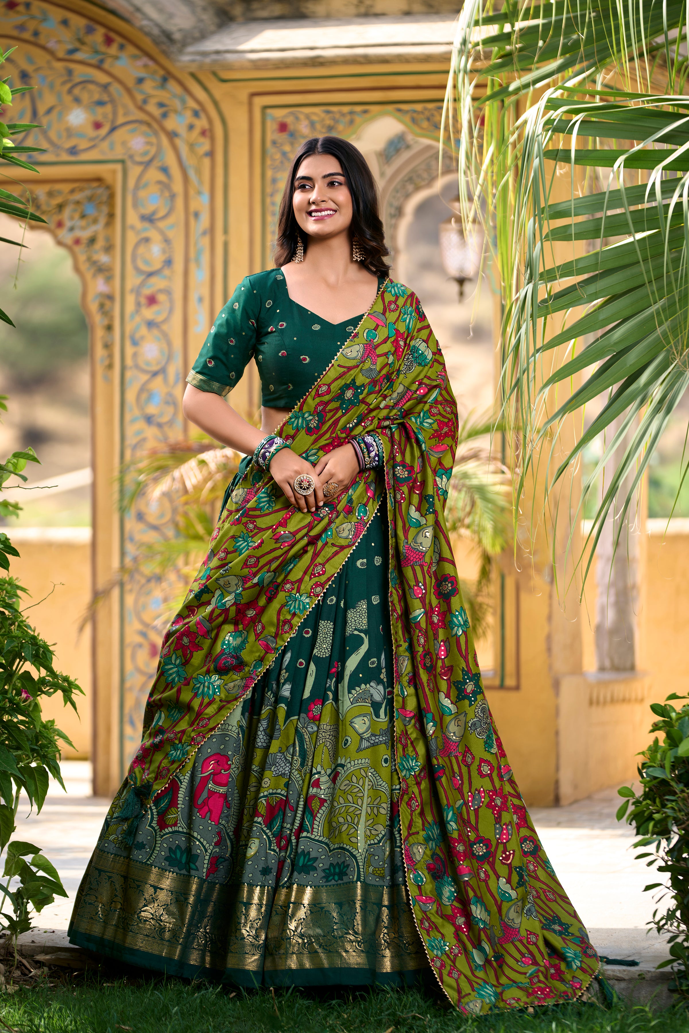 Women's Purple Tusser Silk Floral Printed Lehenga Choli with Foil Work & Gotta Patti Dupatta | Designer Festive, Wedding & Party Wear