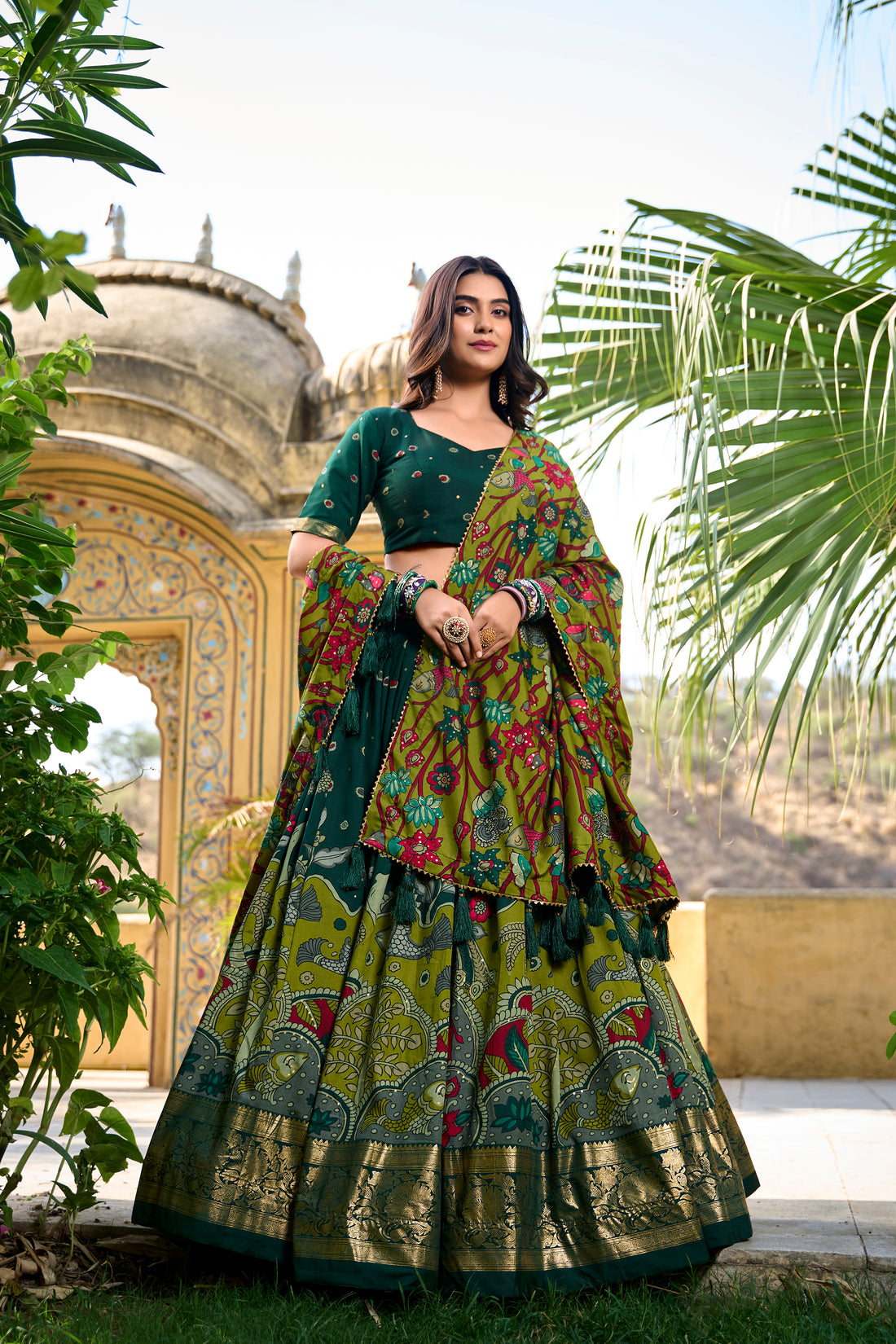 Women's Purple Tusser Silk Floral Printed Lehenga Choli with Foil Work & Gotta Patti Dupatta | Designer Festive, Wedding & Party Wear