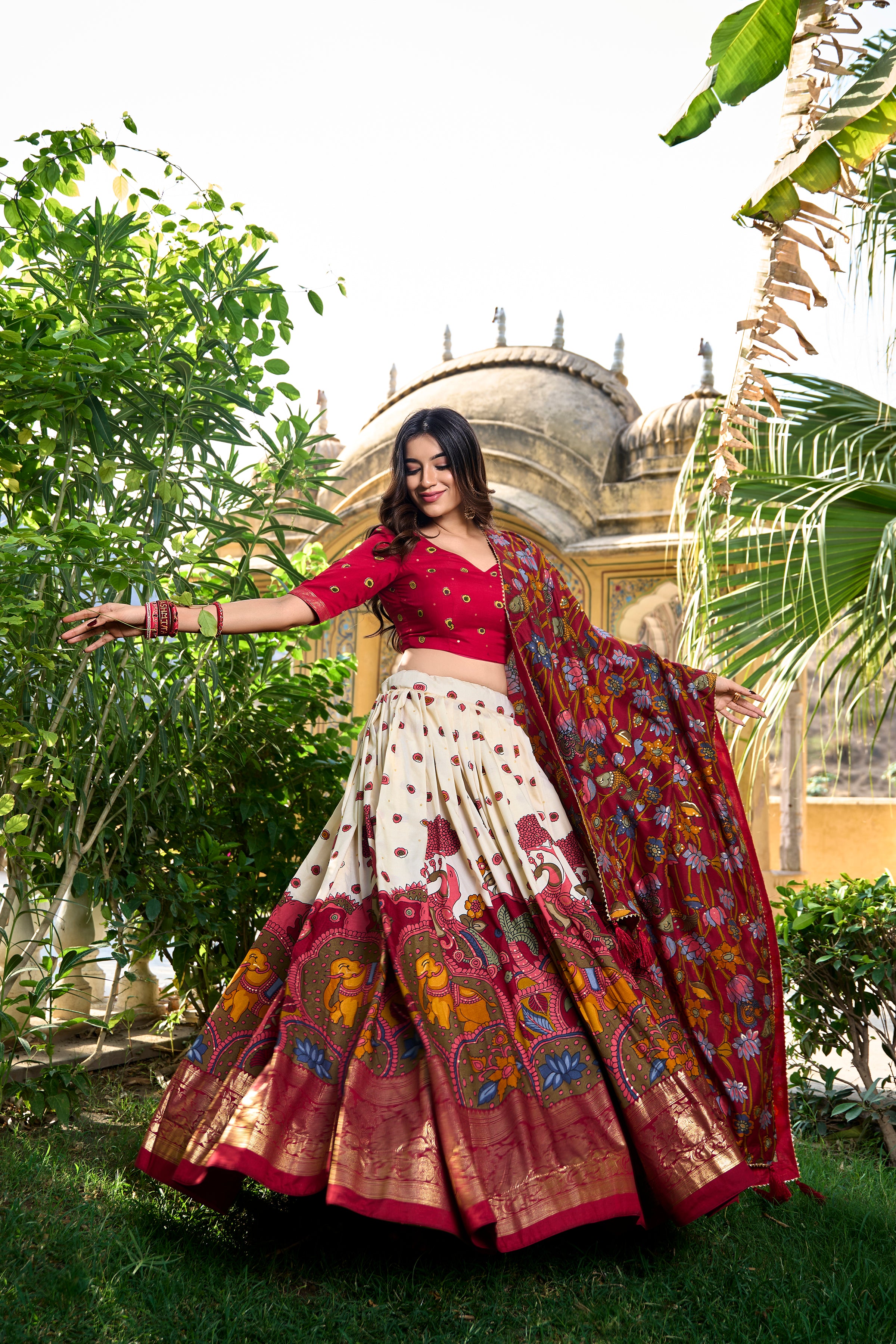 Women's Purple Tusser Silk Floral Printed Lehenga Choli with Foil Work & Gotta Patti Dupatta | Designer Festive, Wedding & Party Wear