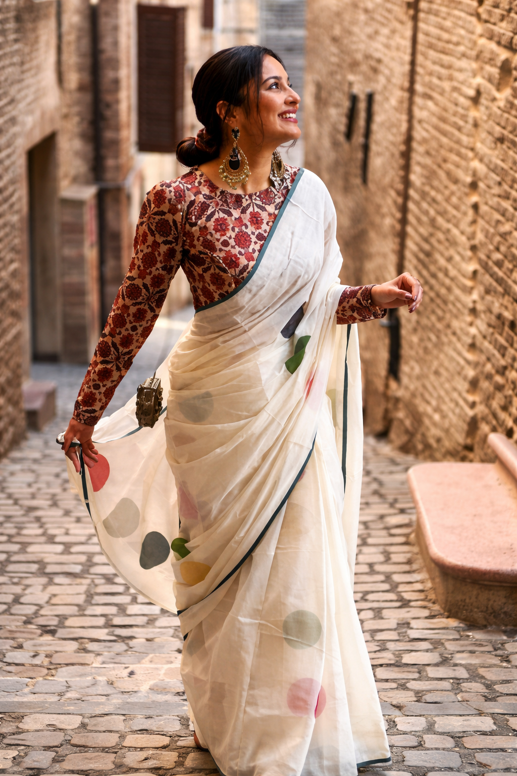 Elegant Off-White Linen Cotton Saree with Minimal Border Design