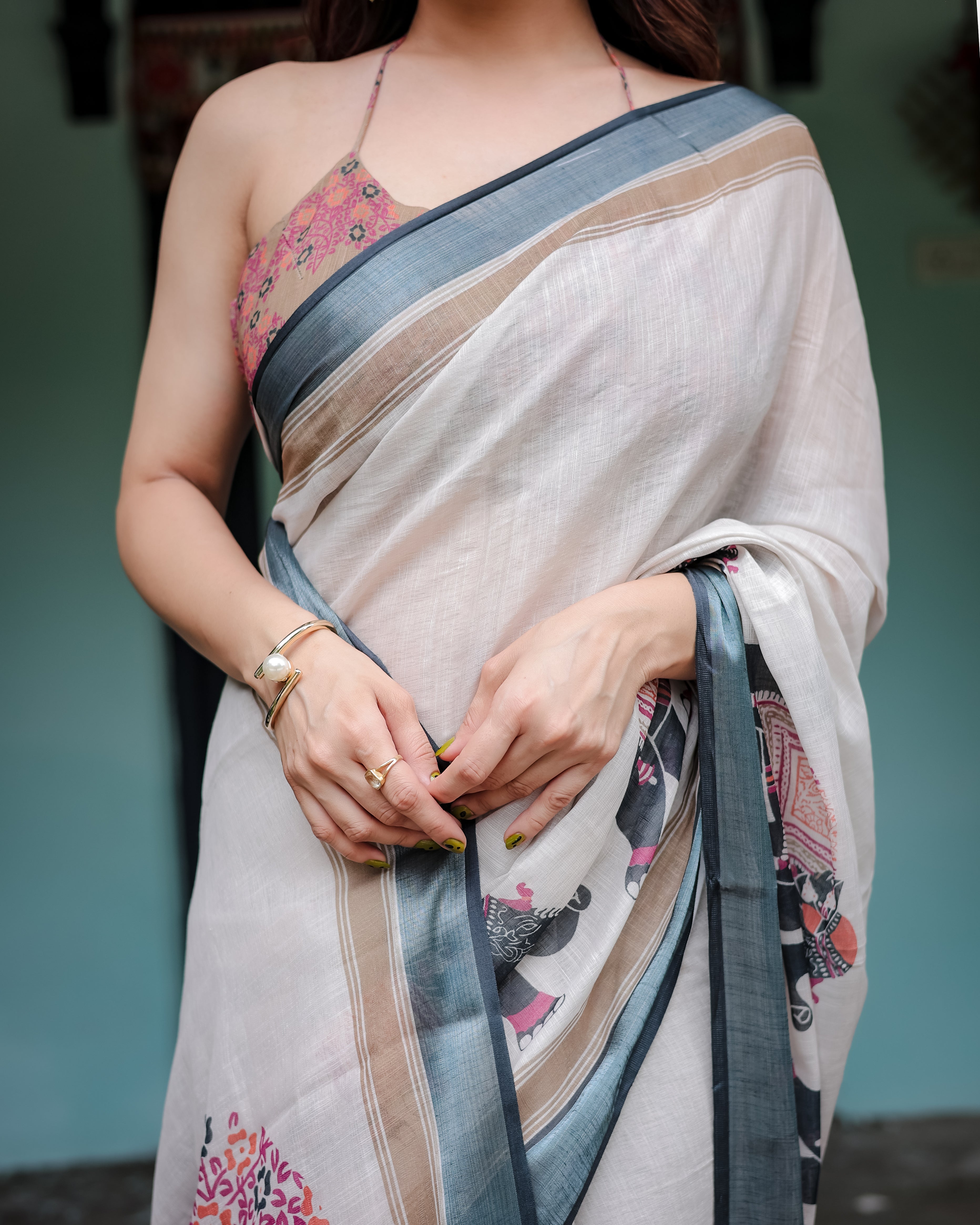 Heritage Elephant Border Handwoven Saree