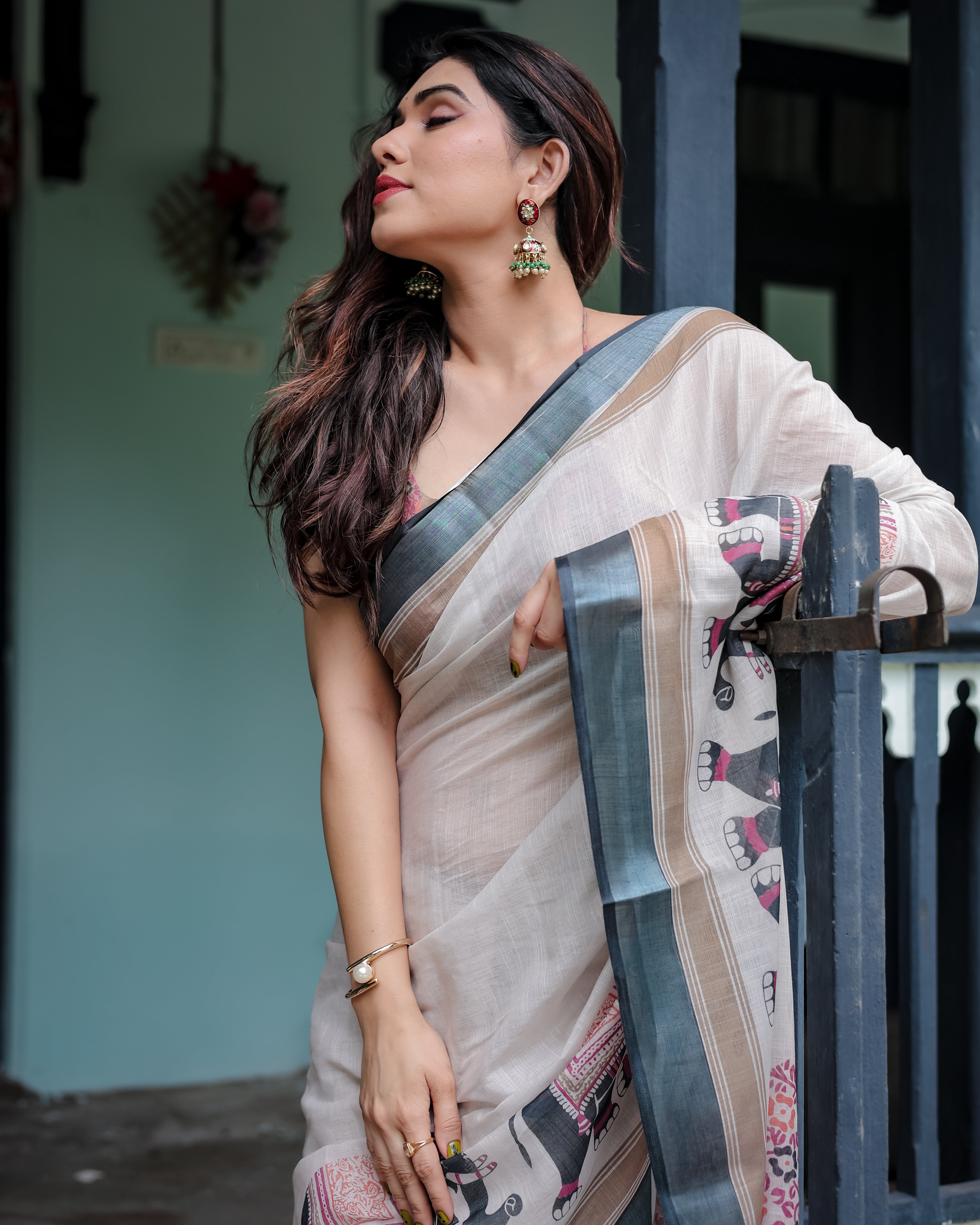 Heritage Elephant Border Handwoven Saree