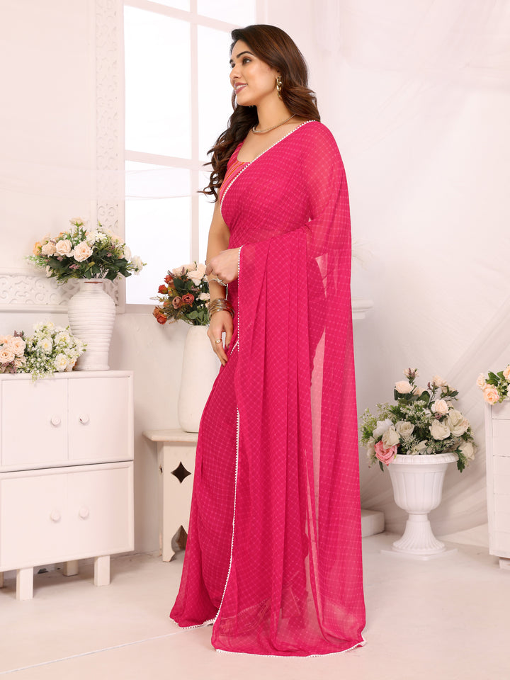 Dark Pink Ready to Wear Saree