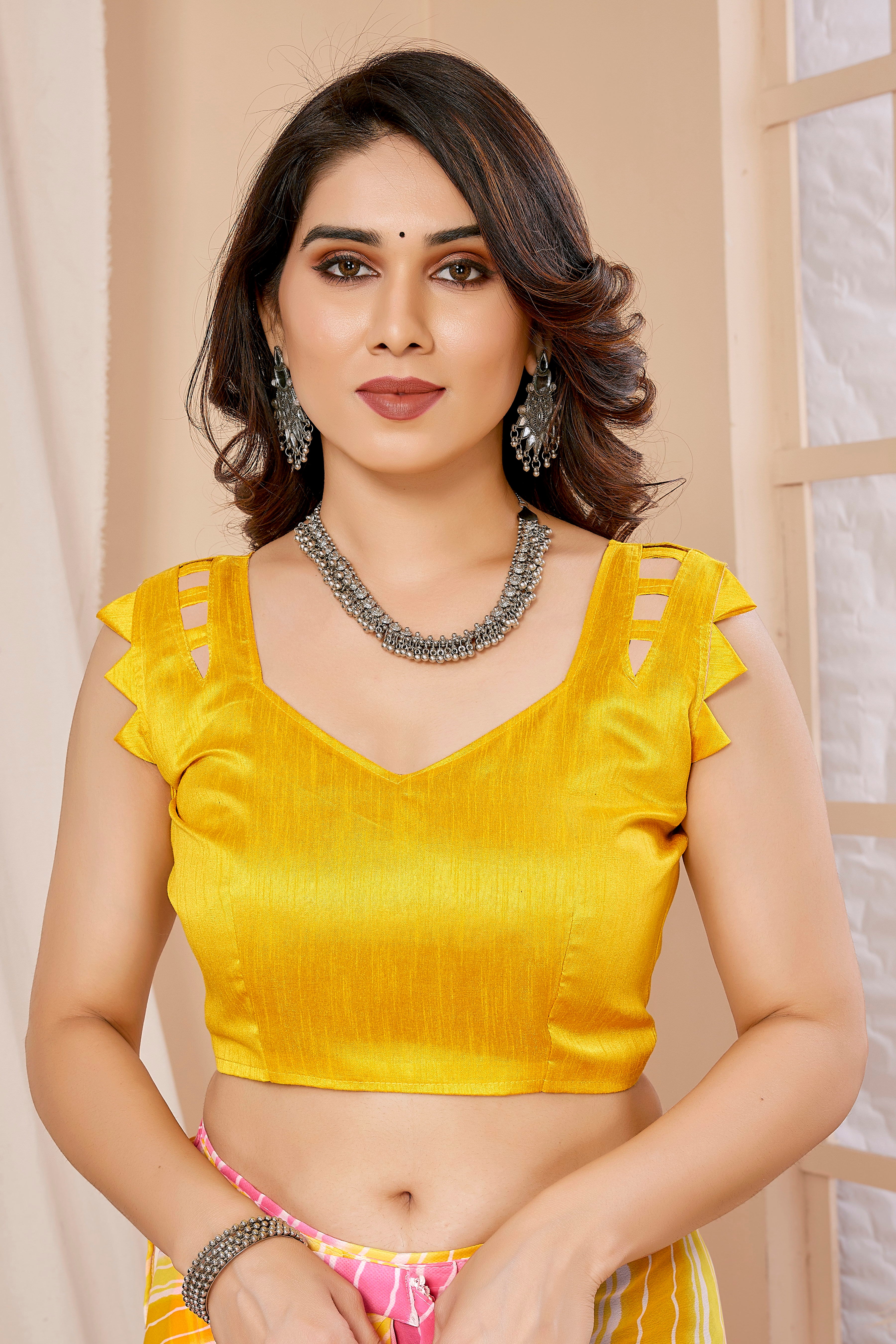Lemon Yellow Ready to Wear Saree