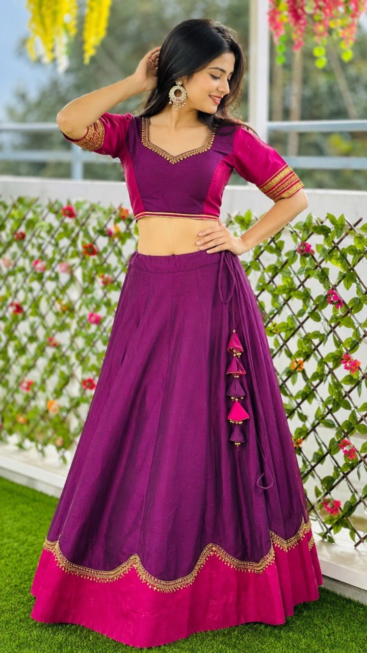 Women's Black Pure Rayon Navratri Lehenga Choli | Traditional Dandiya, Festival & Party Wear