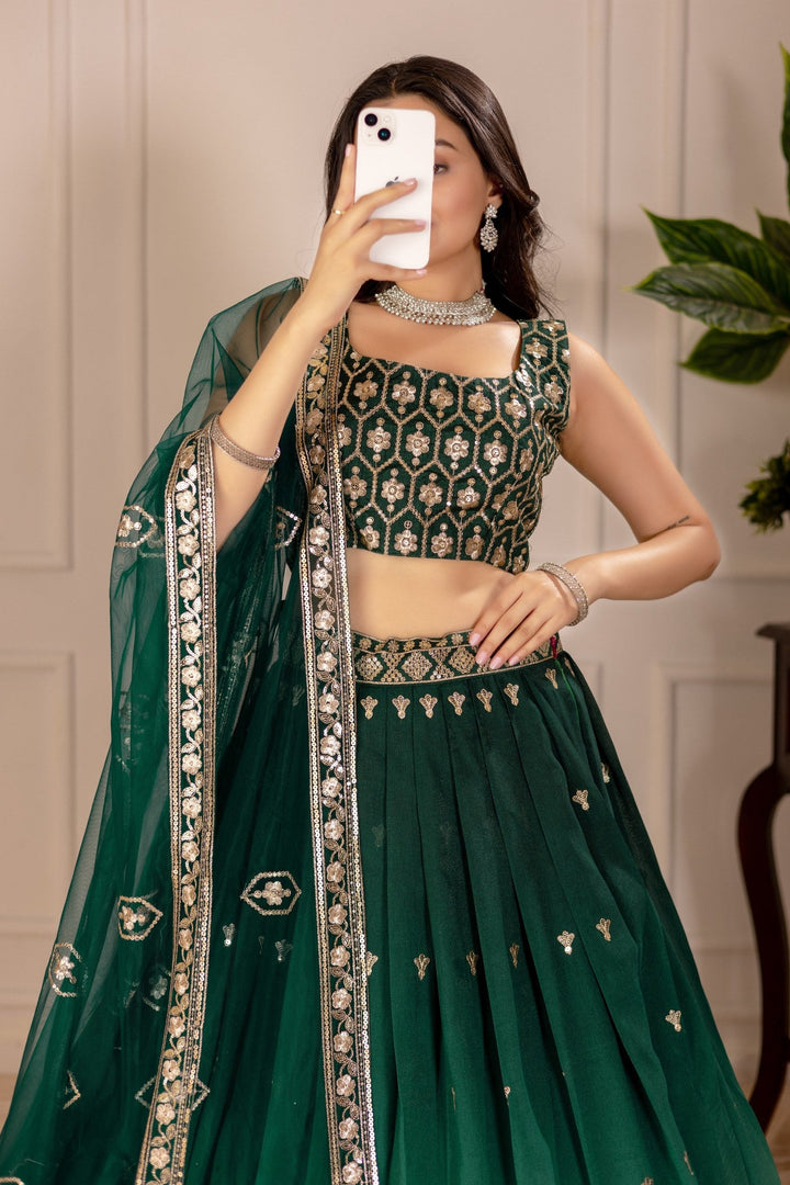 Women's Pink Ombre Heavy Embroidered Lehenga Choli with Soft Net Dupatta | Designer Wedding, Reception & Party Wear Lehenga Set