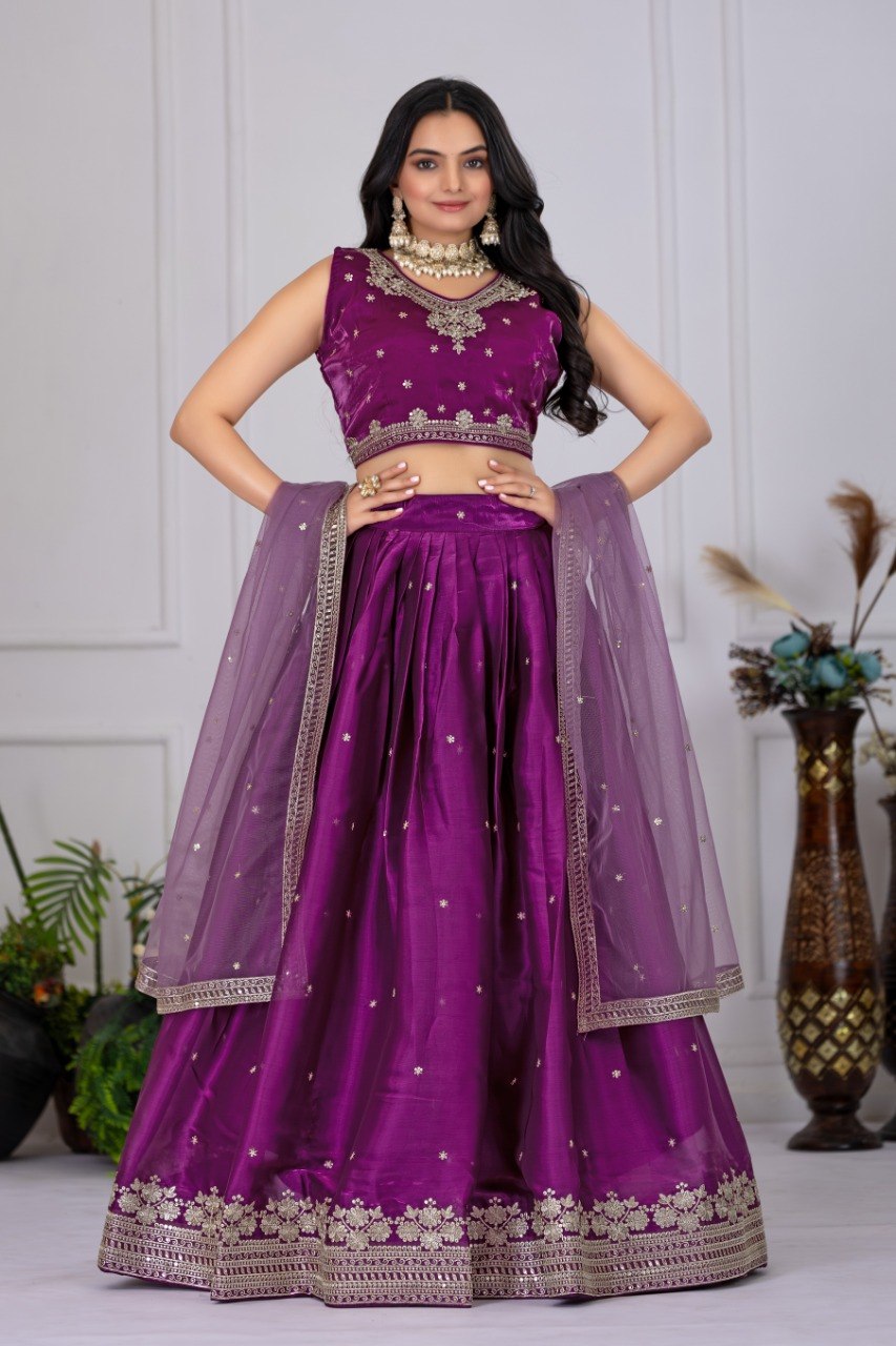Women's Olive Green Embroidered Jimmy Choo Lehenga Choli with Soft Net Dupatta | Designer Wedding, Reception, Engagement & Festive Wear Lehenga Set