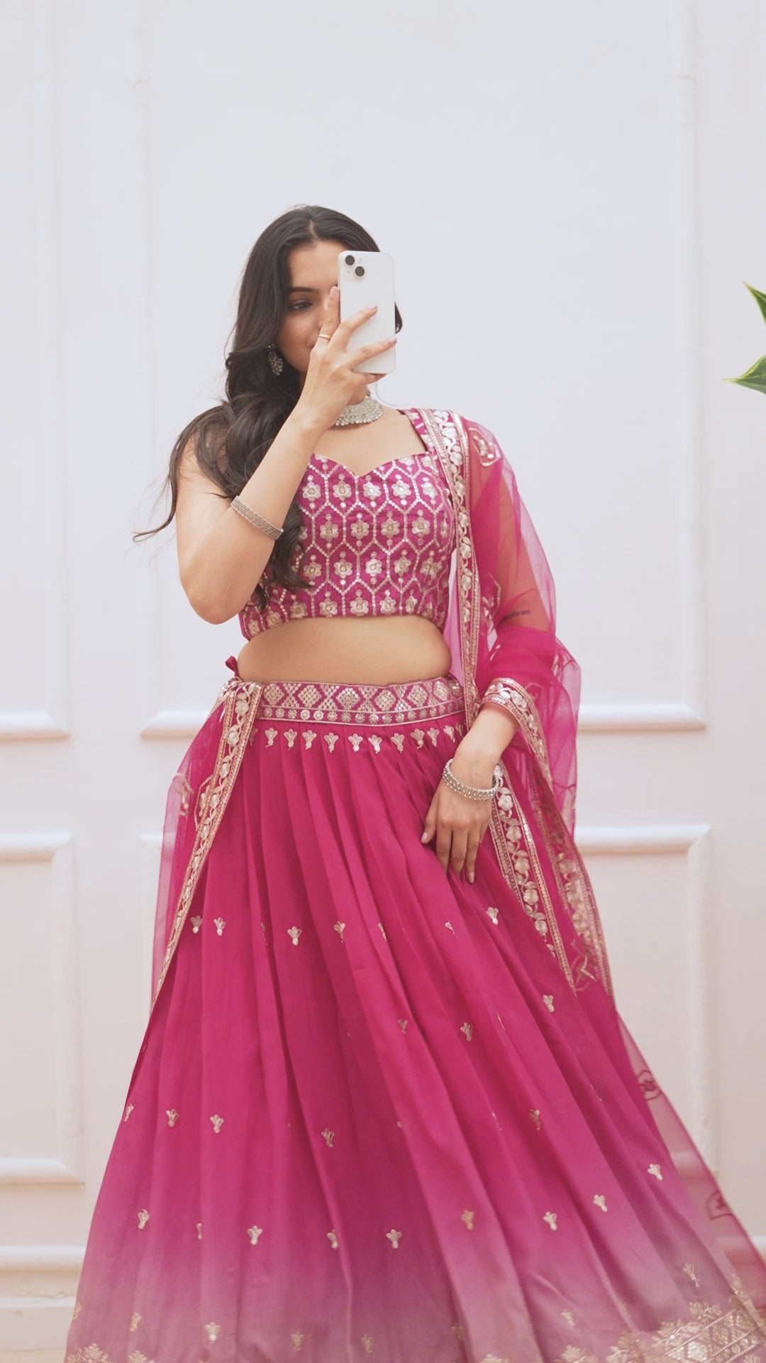 Women's Pink Ombre Heavy Embroidered Lehenga Choli with Soft Net Dupatta | Designer Wedding, Reception & Party Wear Lehenga Set