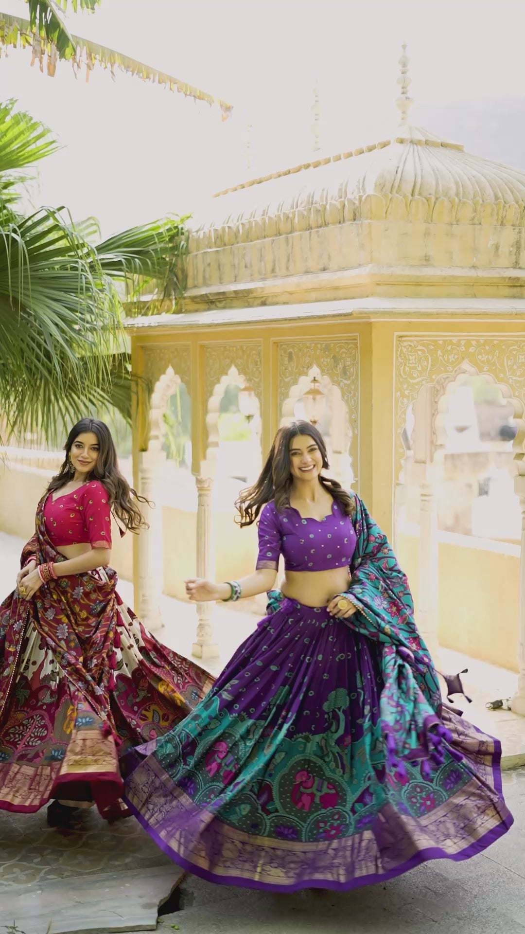 Women's Purple Tusser Silk Floral Printed Lehenga Choli with Foil Work & Gotta Patti Dupatta | Designer Festive, Wedding & Party Wear