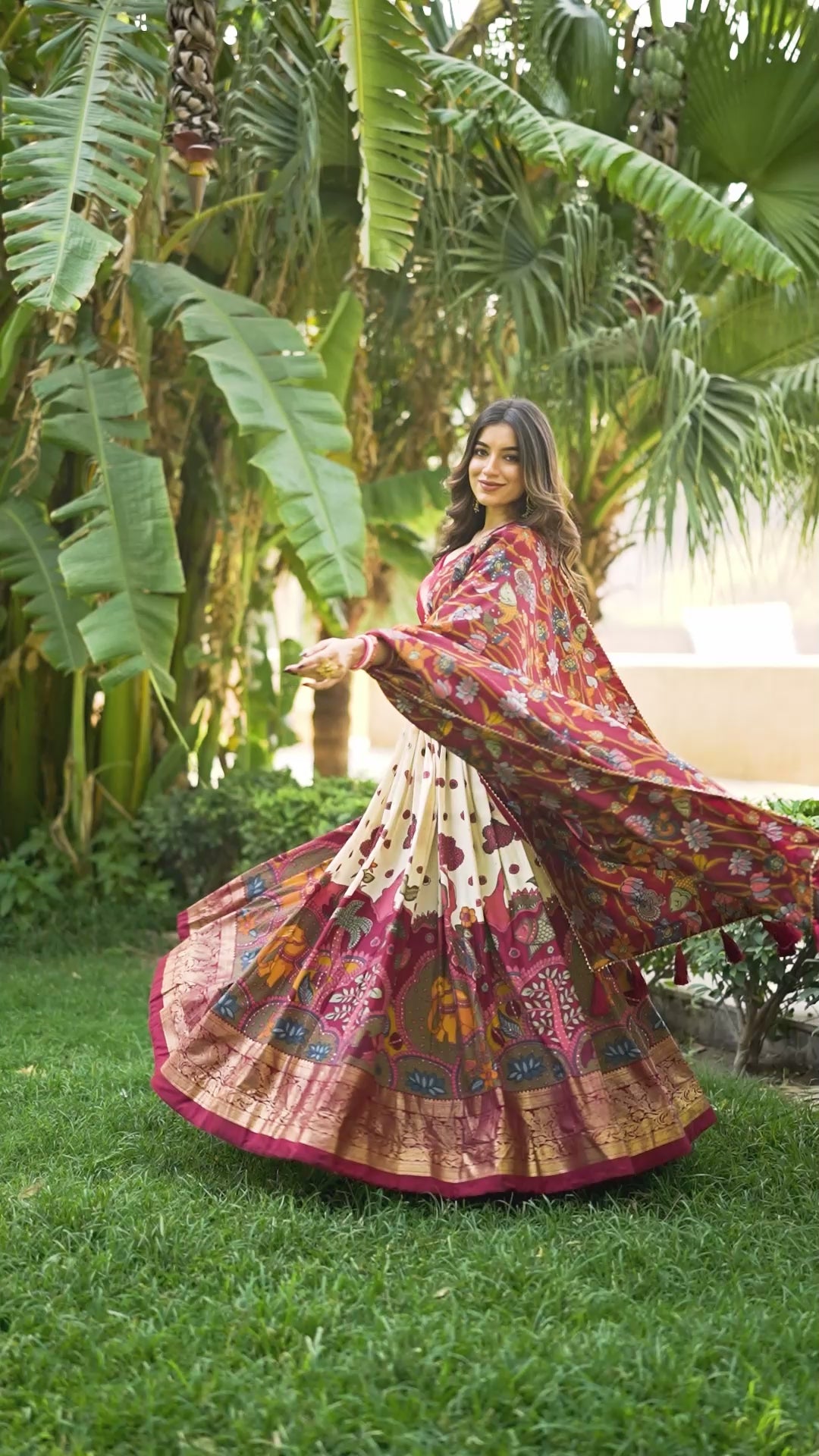 Women's Purple Tusser Silk Floral Printed Lehenga Choli with Foil Work & Gotta Patti Dupatta | Designer Festive, Wedding & Party Wear