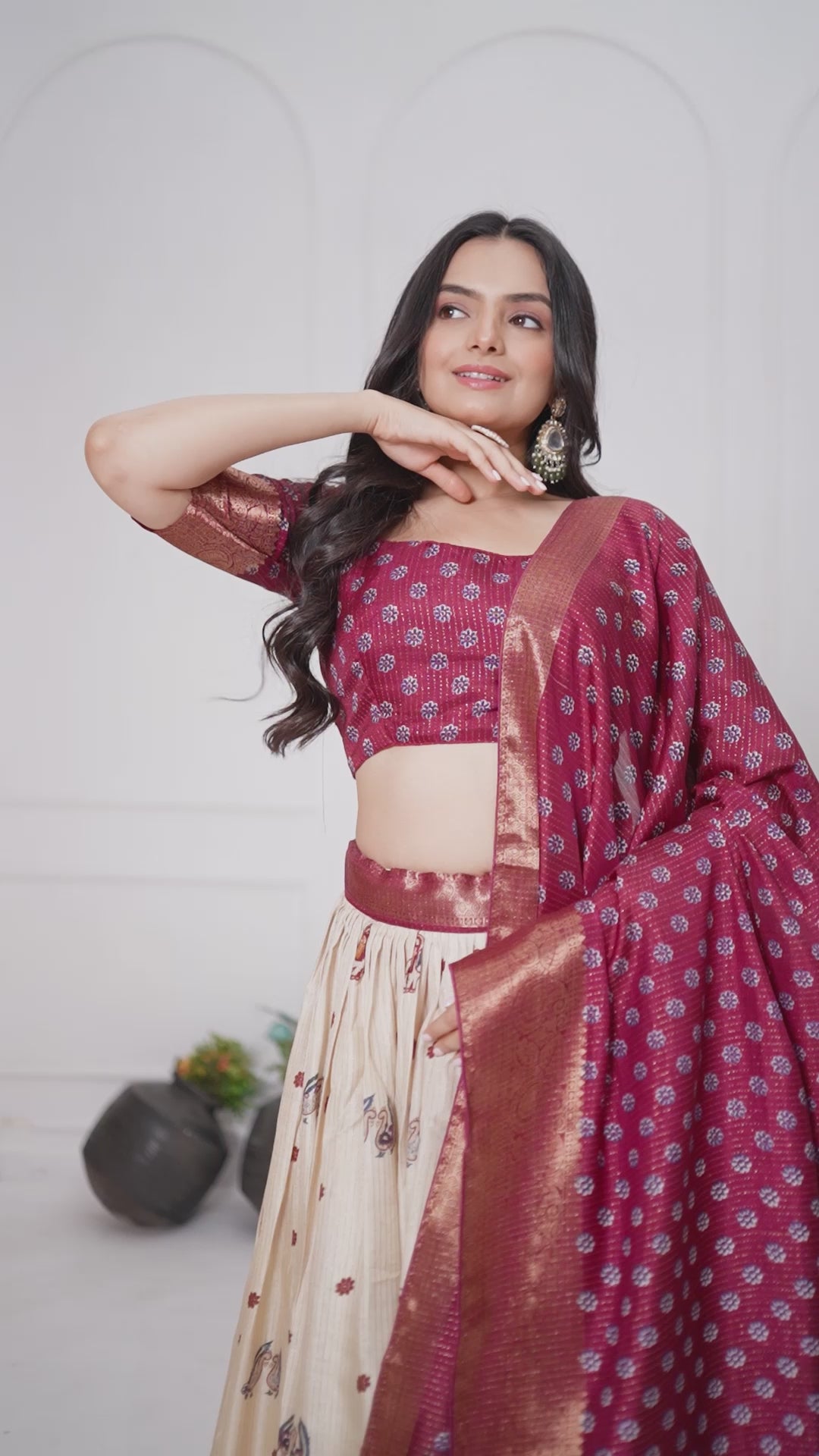 Women's Cream & Teal Heavy Lichi Jacquard Lehenga Choli with Dupatta | Wedding & Festive Wear