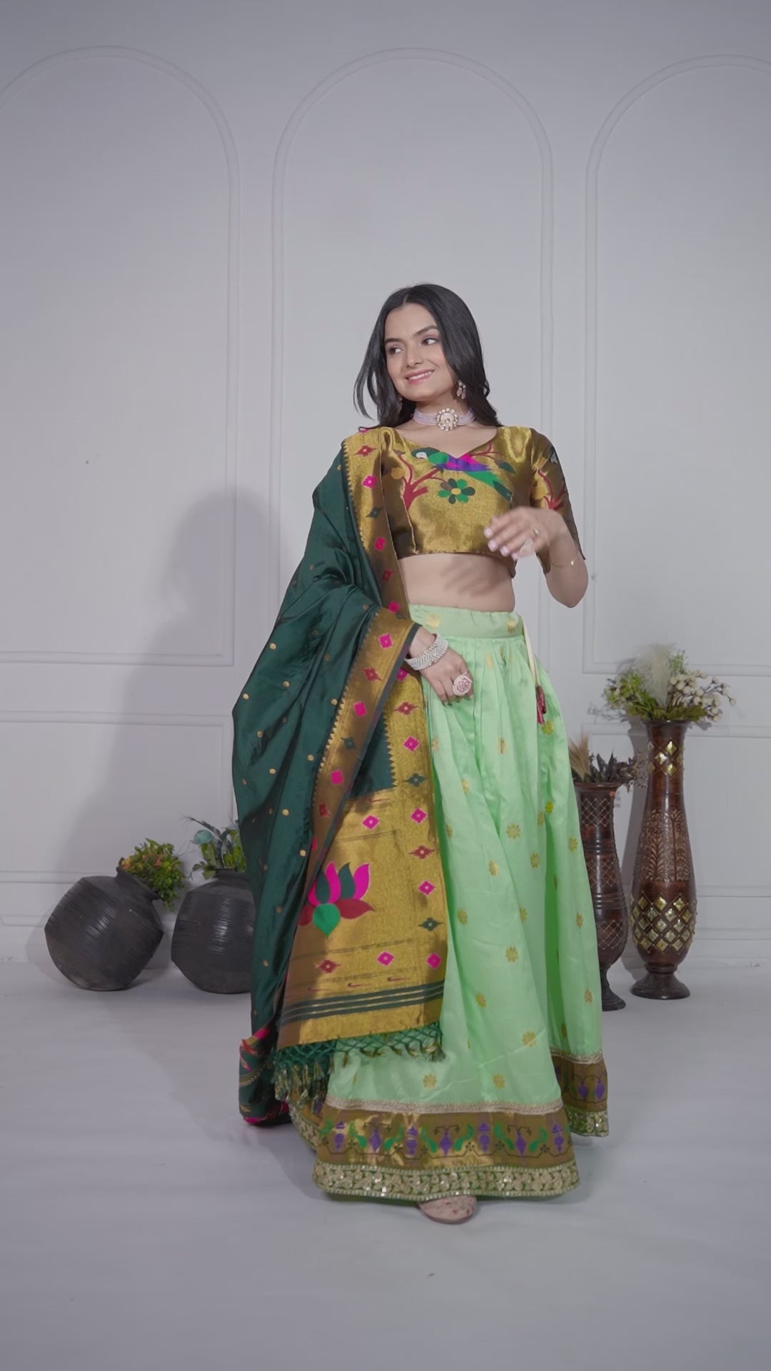 Women's Pink Jacquard Lichi Silk Lehenga Choli with Purple Paithani Style Dupatta | Traditional Wedding, Festive & Party Wear