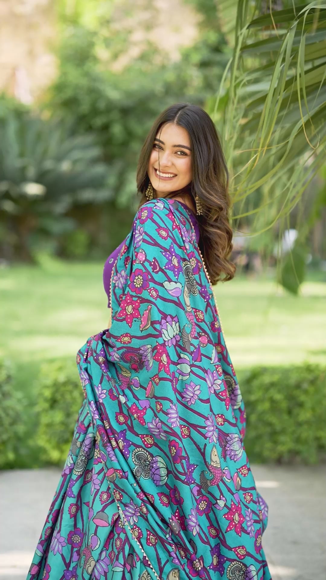 Women's Purple Tusser Silk Floral Printed Lehenga Choli with Foil Work & Gotta Patti Dupatta | Designer Festive, Wedding & Party Wear